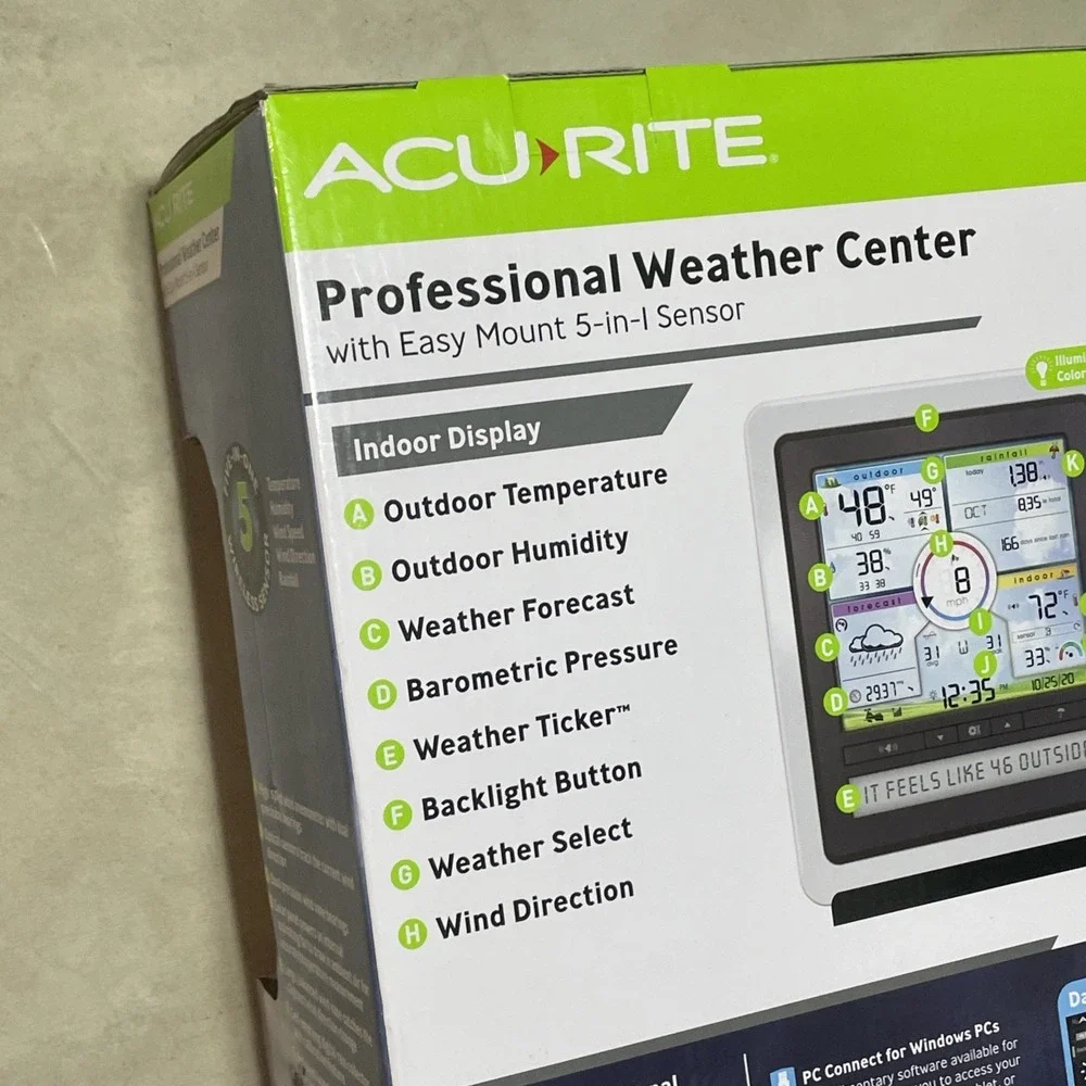 NEW AcuRite Professional Weather Center w/ Easy Mount 5-in-1 Sensor Sealed Box